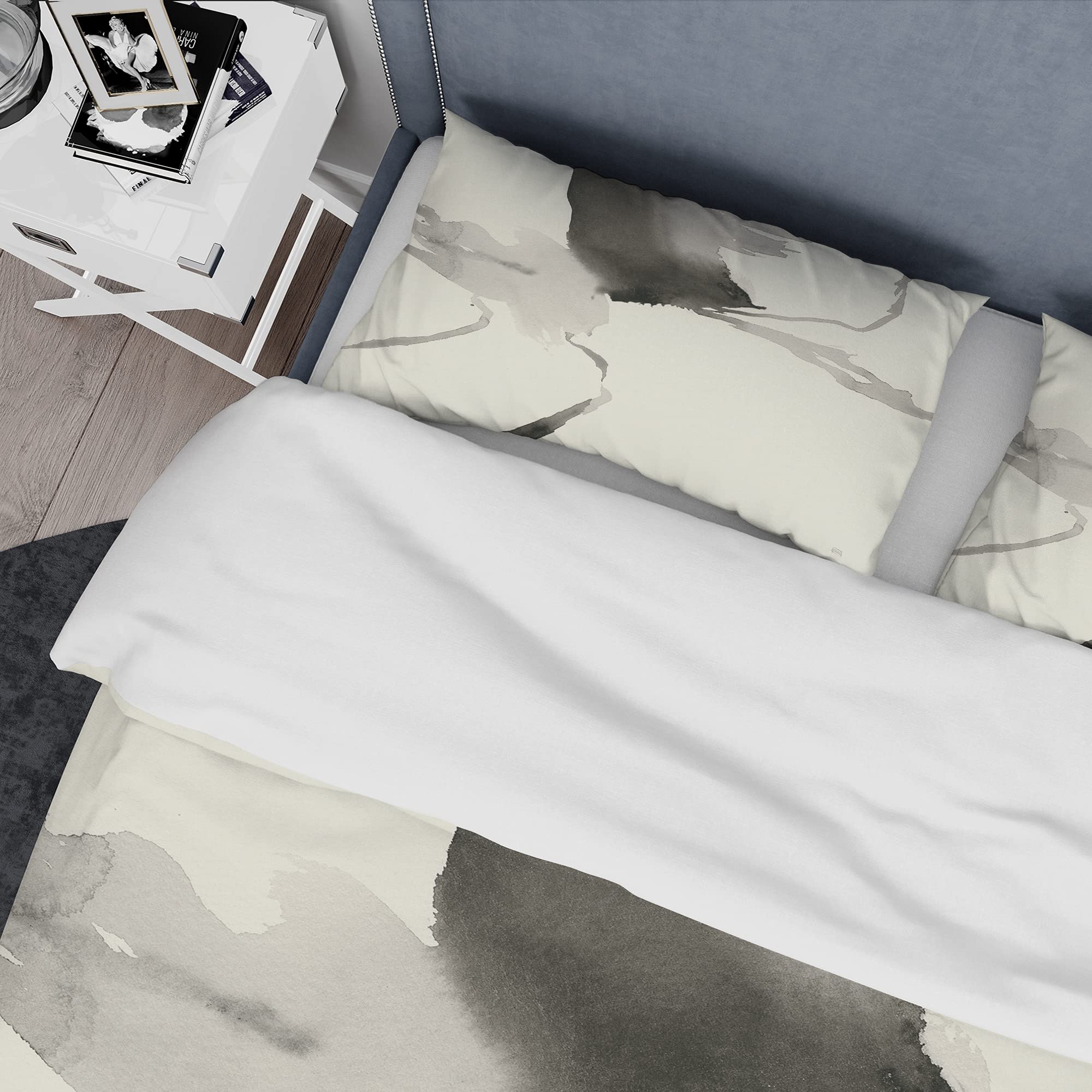Minimalist Geometric Duvet Cover Set King Size - Modern Abstract Grey Bedding 3-Piece Set for All Seasons | Perfect for Contemporary Bedrooms & Guest Rooms