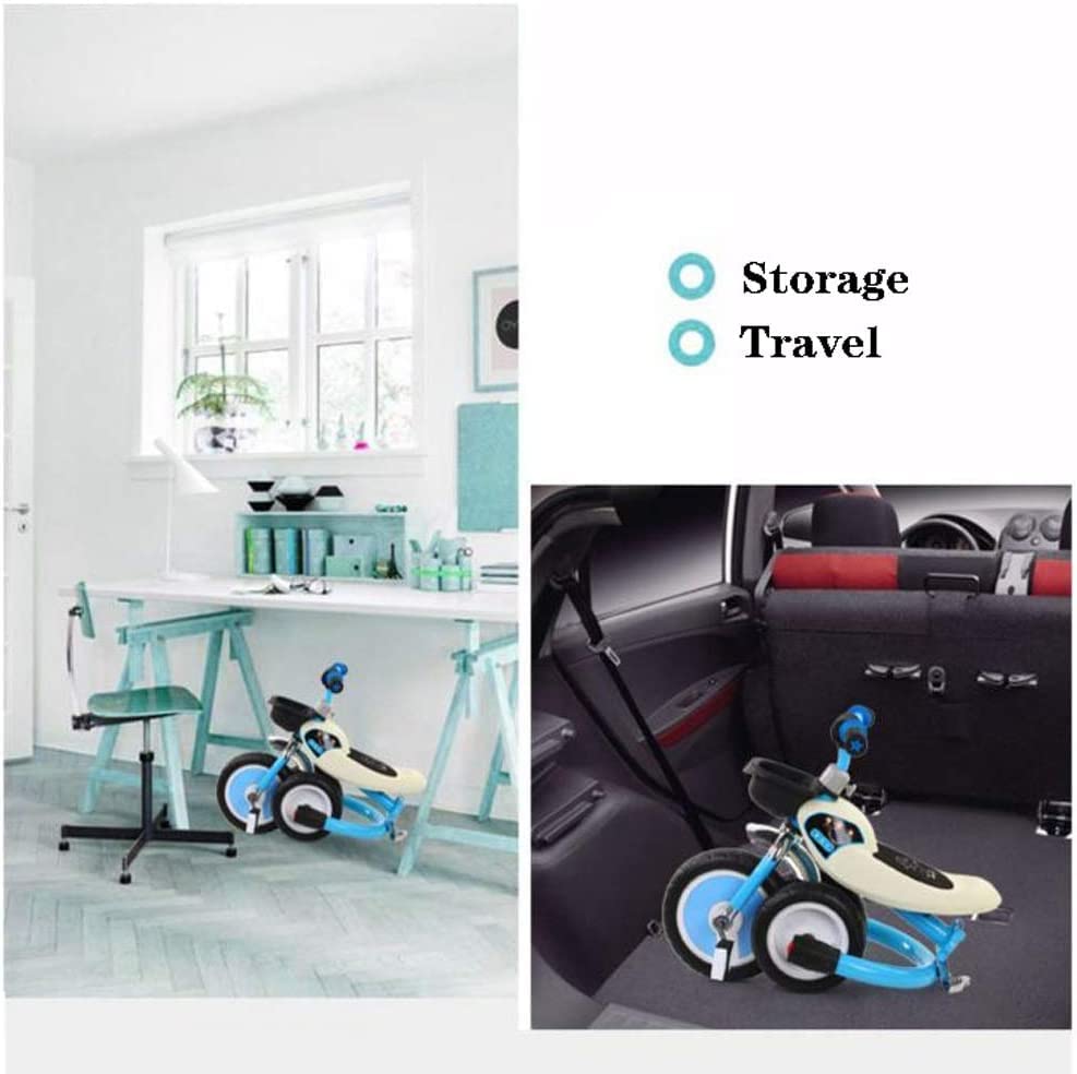DEKD Adjustable Toddler Tricycle for Kids - Rotatable Design with Convertible Rear Wheels & Removable Pedals, Blue - Perfect for Outdoor Play, Park Rides & Learning to Cycle