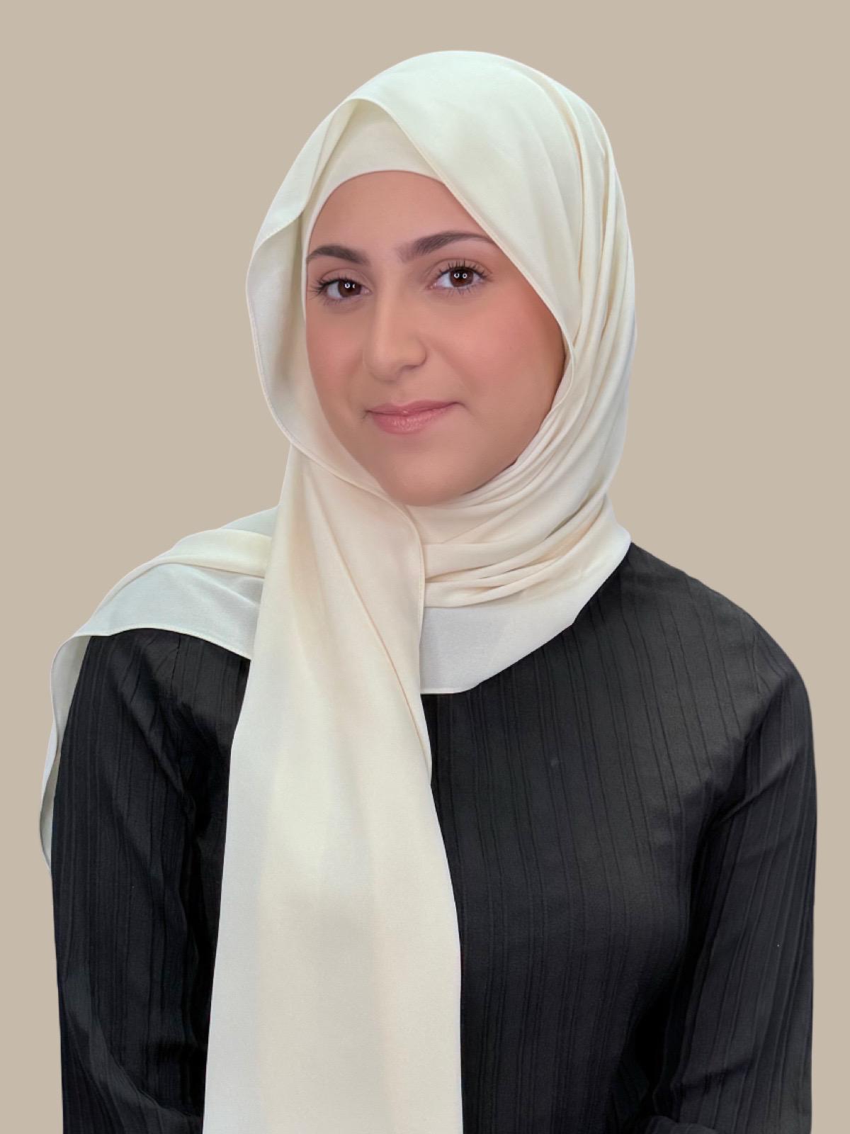 Elegant Ivory Lace Chiffon Hijab Set for Women - Modest Muslim Scarf & Headband Combo - Perfect for Daily Wear, Prayer, and Special Occasions
