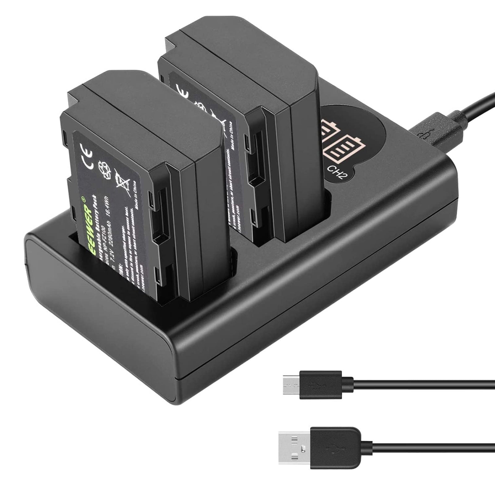 NEEWER NP-FZ100 Replacement Battery Charger Set for Sony Cameras - Compatible with Sony A7 III, A7R III, A9 & More - Perfect for Travel, Vlogging & Professional Photography