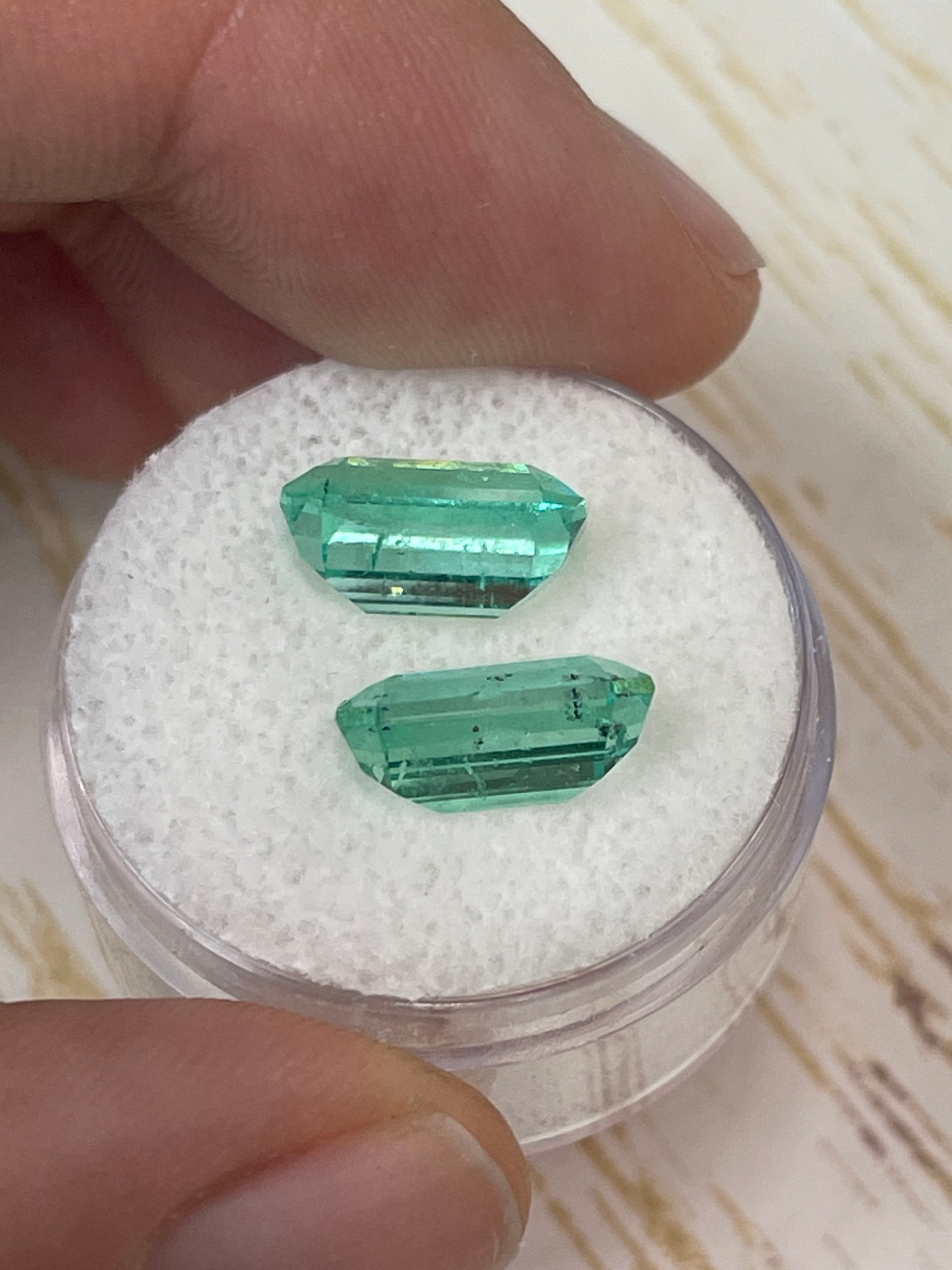 7.12tcw 11.5x8mm Matching Pair Loose Colombian Emeralds - Emerald Cut Gemstones for Jewelry Making, Engagement Rings & Luxury Gifts