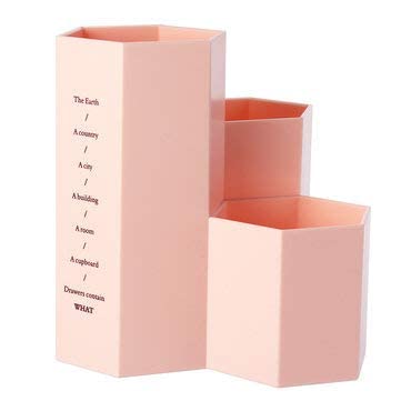 3NH® Cosmetic Brush Organizer Box with Pen Holder - Pink | Makeup Brush Storage & Travel Case for Beauty Tools, Brushes, Combs, and Cosmetics | Perfect for Vanity, Bathroom, and On-the-Go Use