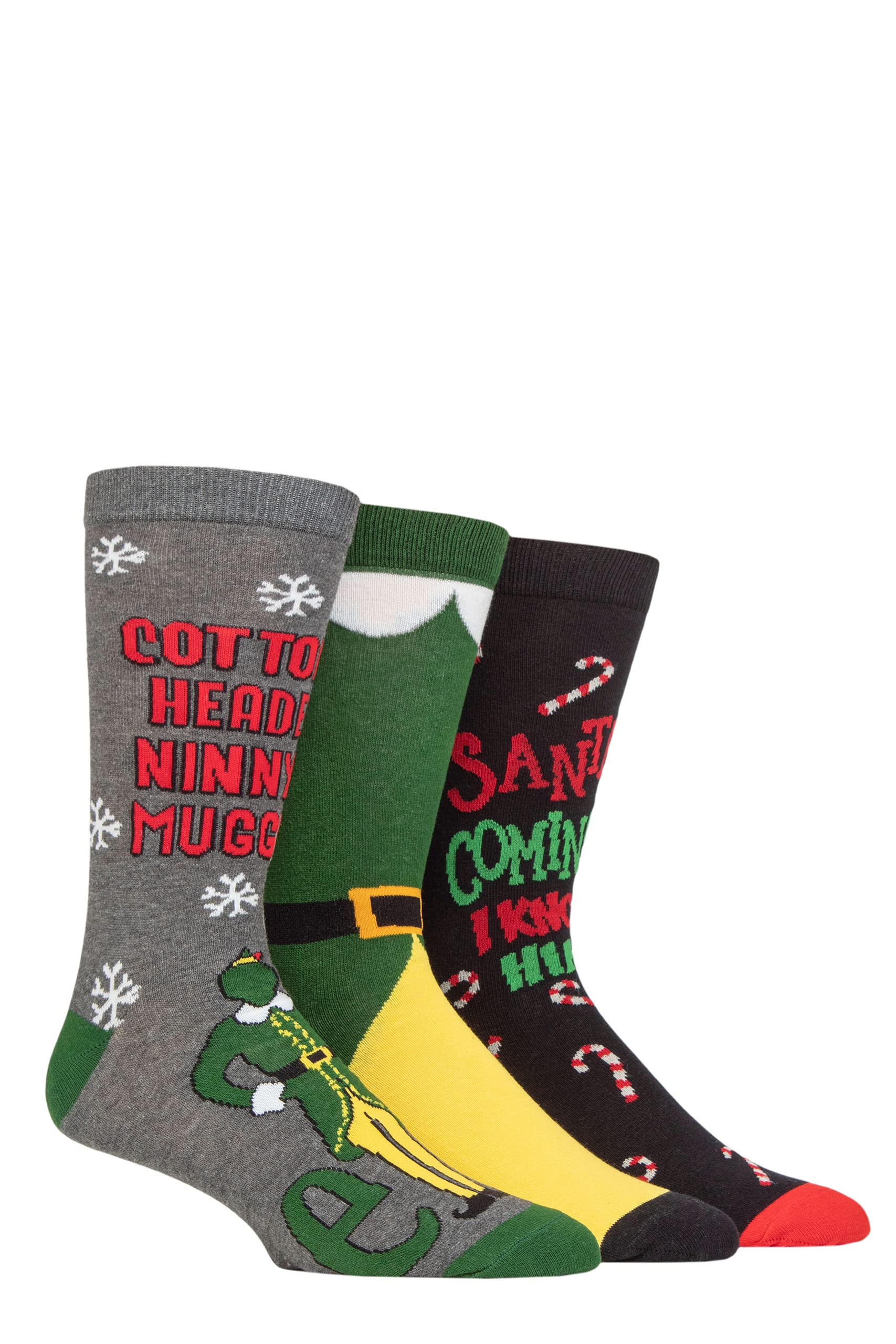 Elf Cotton Socks for Men & Women - Soft & Breathable 3-Pack - Perfect for Christmas Gifts, Holiday Parties & Cozy Home Wear
