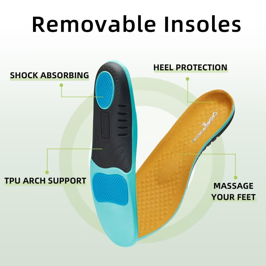 OrthoComfoot Men's Orthopedic Slip-On Shoes with Arch Support - Plantar Fasciitis Relief Loafers for Foot & Heel Pain - Comfortable Canvas Walking Shoes for Work, Travel & Daily Wear