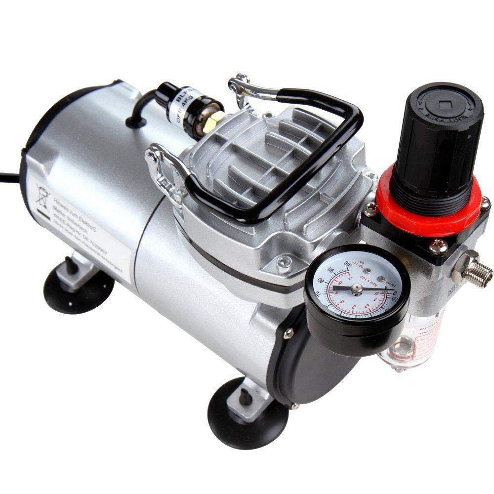 TIMBERTECH Professional Airbrush Kit with Compressor - Dual Action Gravity Feed Airbrush Set with Hose for Hobby, Tattoo, Model Painting, Automotive & Makeup | Perfect for DIY Crafts, Cake Decorating & Nail Art