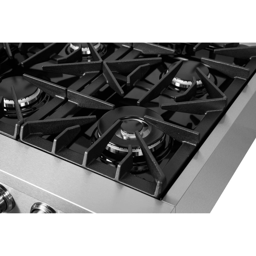Forno Lseo 36 Inch 6 Burner Stainless Steel Gas Rangetop with Griddle (Model FCTGS5737 36) - Perfect for Home Kitchens, Restaurants & Outdoor Cooking