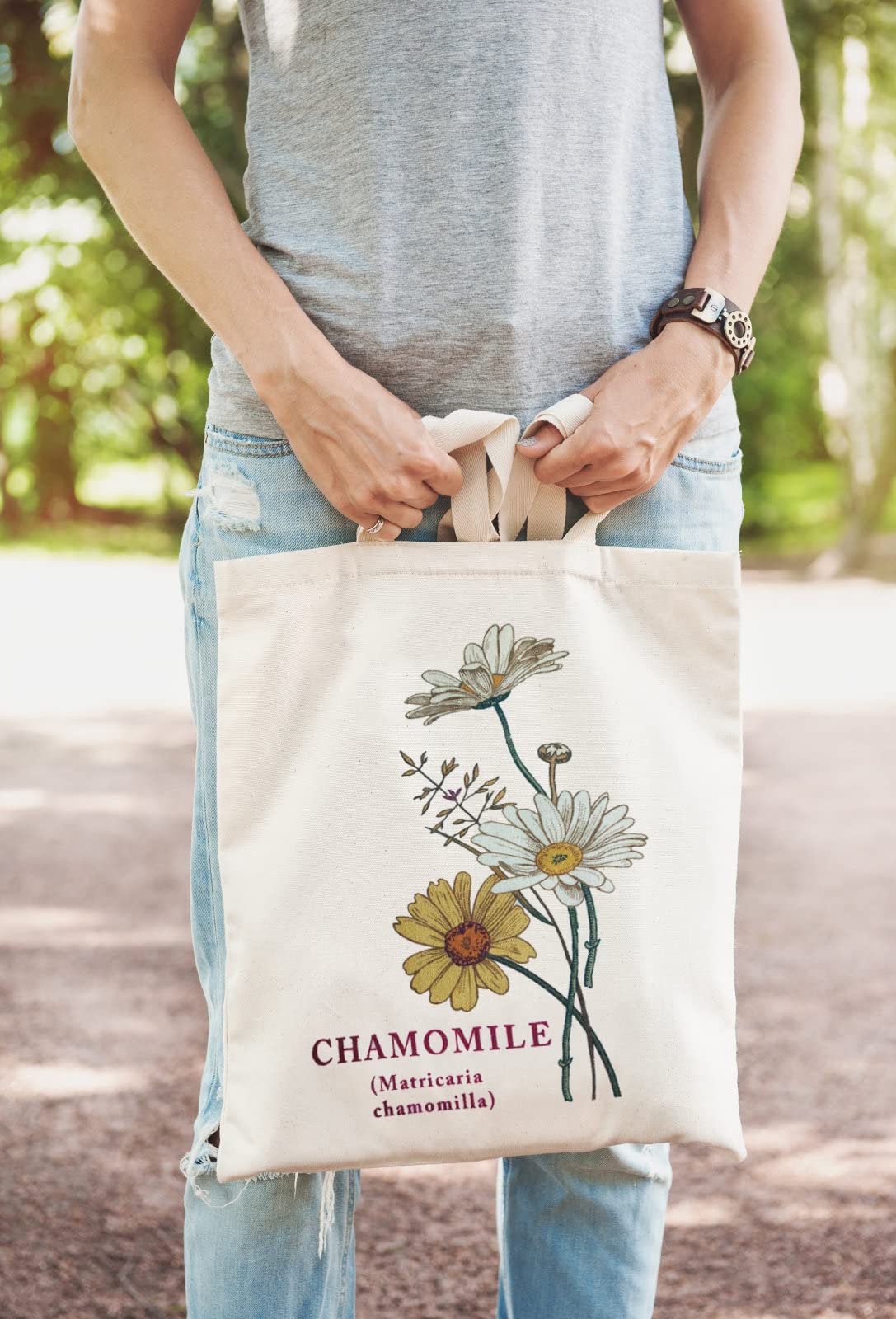 Stylish Floral Canvas Tote Bag for Women - Reusable Grocery Shopping Bag with Cute Cat Design - Perfect for Teachers, Beach Trips & Farmers Market
