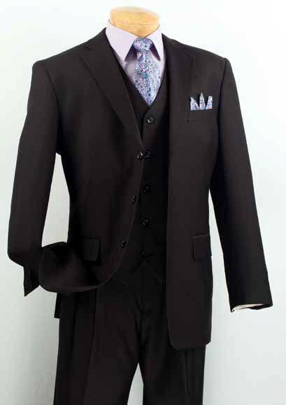 Classic 3-Button Men's Suit Set in Black | Formal Business Attire for Weddings, Office & Special Occasions