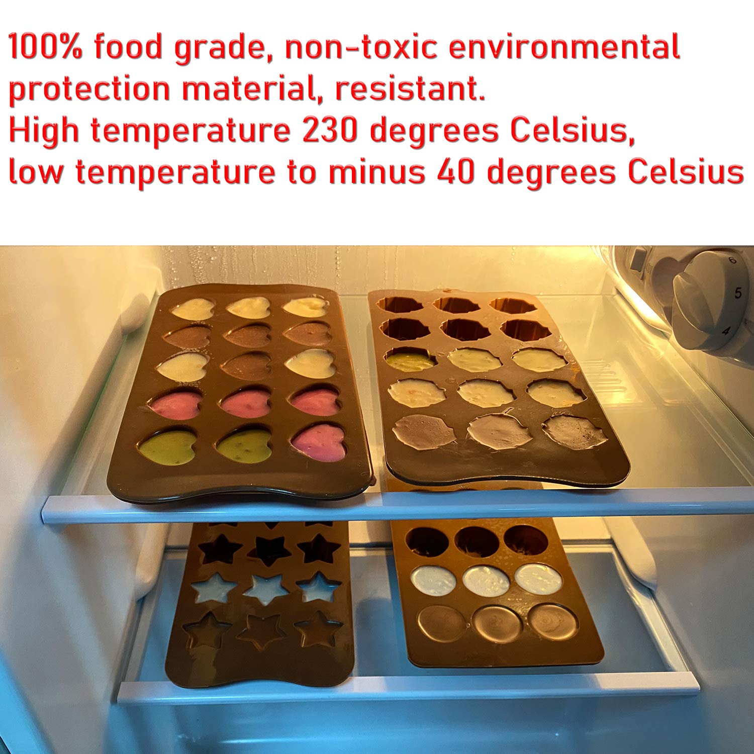 Premium Silicone Chocolate Molds for Baking - Reusable Candy, Cake & Jelly Pudding Molds - Perfect for DIY Desserts, Party Treats & Holiday Baking Gifts