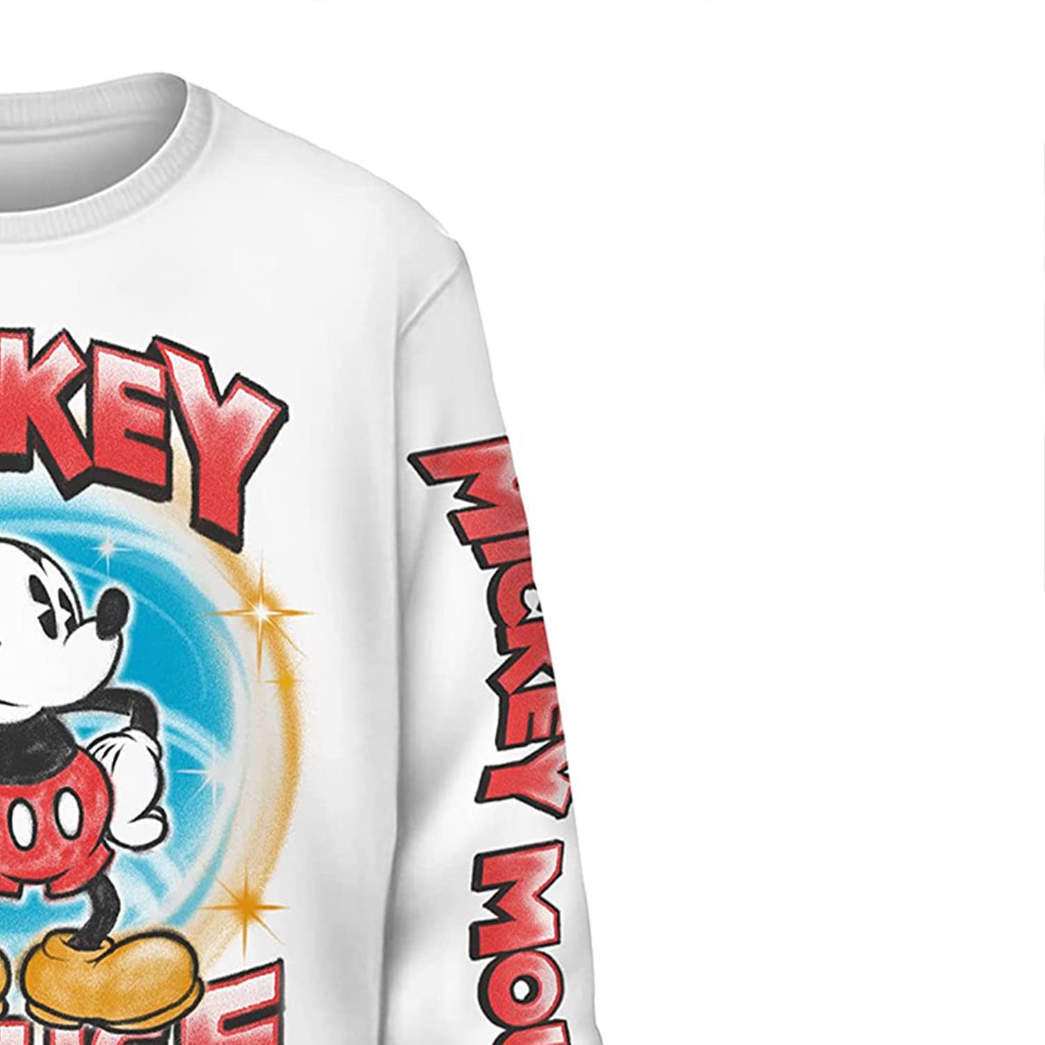 Disney Men's Mickey Mouse Tie Dye Graphic Long Sleeve T-Shirt - Classic Mickey Mouse Print Cotton Tee - Casual Wear for Theme Parks, Disney Trips & Fan Gifts