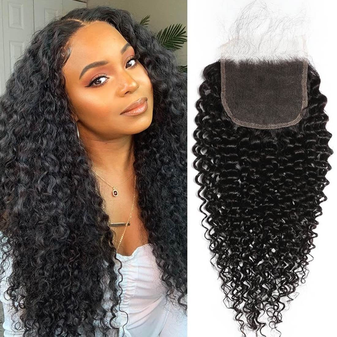 Beauty Forever 5x5 HD Lace Closure - 14 Inch Brazilian Virgin Human Hair with Jerry Curly Texture, Pre-Plucked Hairline & Baby Hair for Natural Look | Perfect for Protective Styles, Weave Installations & Everyday Wear