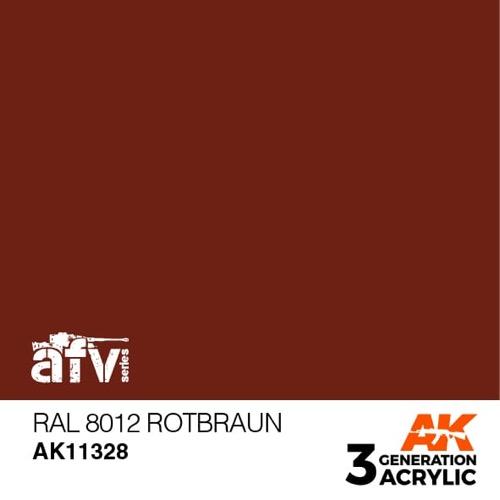 AK Interactive AK11328 AFV Series RAL 8012 Rotbraun (Red Brown) Acrylic Paint - 17ml Bottle - 3rd Generation Formula - Perfect for Military Model Kits & Tank Painting