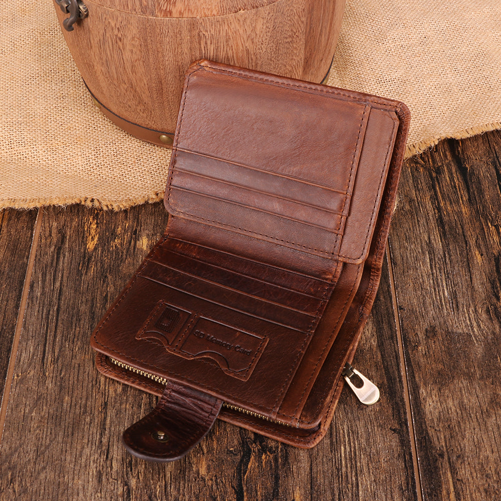 RFID Blocking Bifold Wallet for Men - Slim Leather Credit Card Holder with Money Clip - Perfect for Travel, Business & Everyday Use