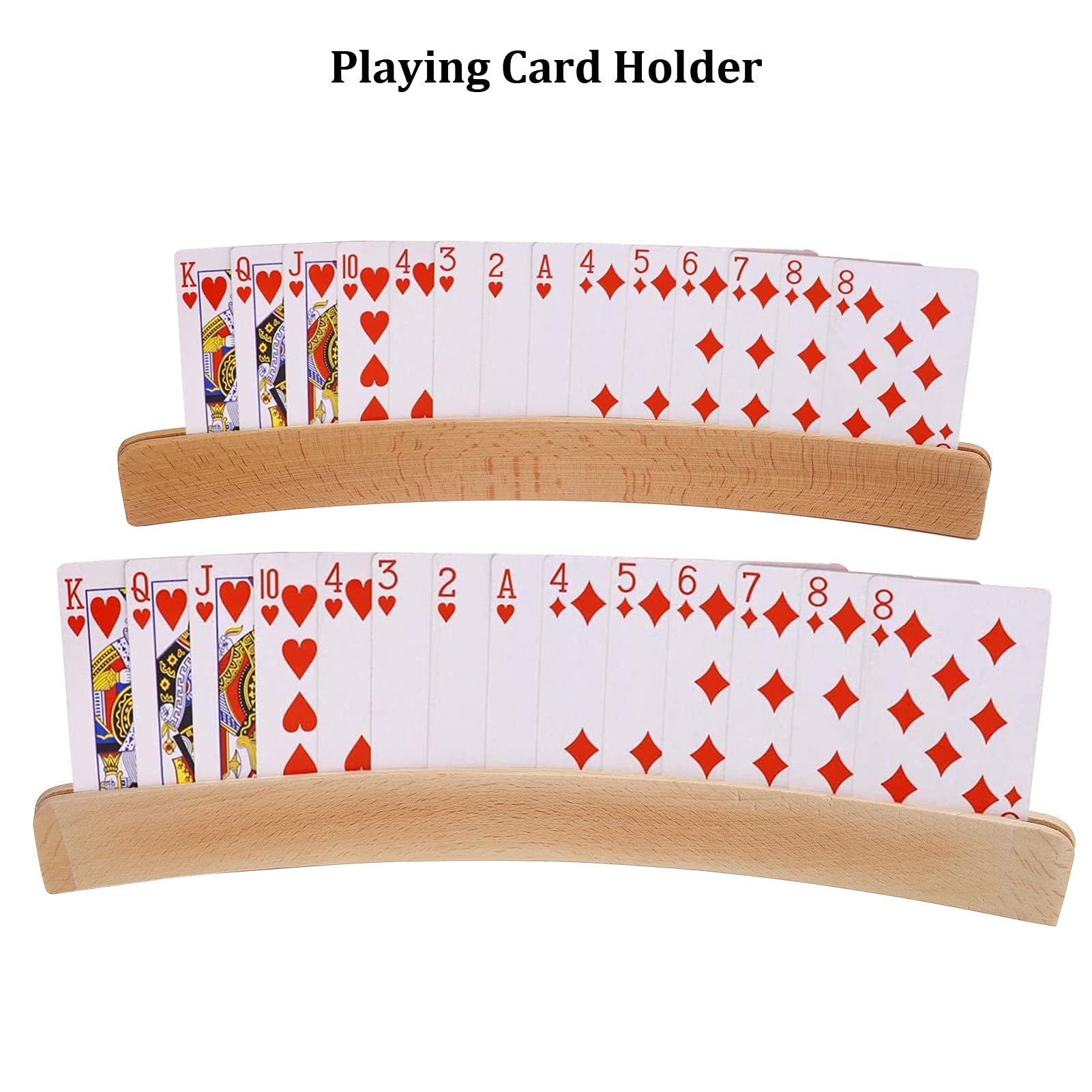 Professional Poker Card Holder Tray - 2 Pack Curved Hands Card Rack for Adults & Seniors - Perfect for Bridge, Blackjack, and Casino Game Nights