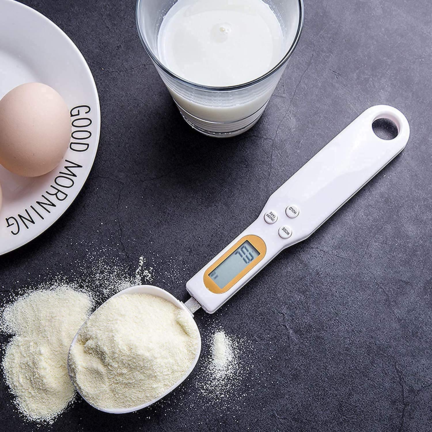CUZWAVE Digital Kitchen Spoon Scale - 1.1lb/500g/0.1g Precision LCD Display for Measuring Cooking Ingredients | Perfect for Baking, Meal Prep & Portion Control
