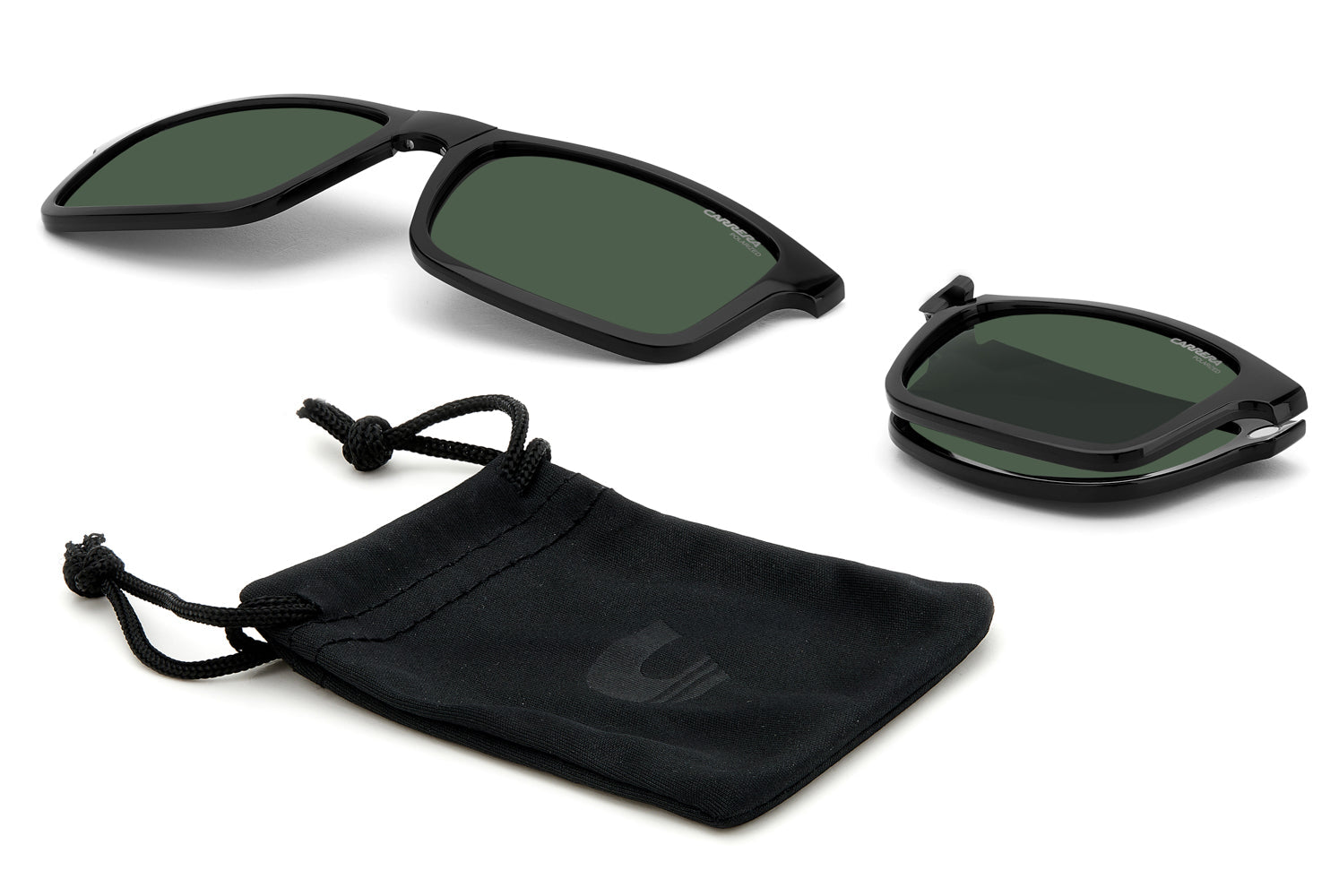 Carrera 8057/CS Clip-On Sunglasses - Polarized UV Protection for Men & Women - Perfect for Driving, Running, and Outdoor Sports