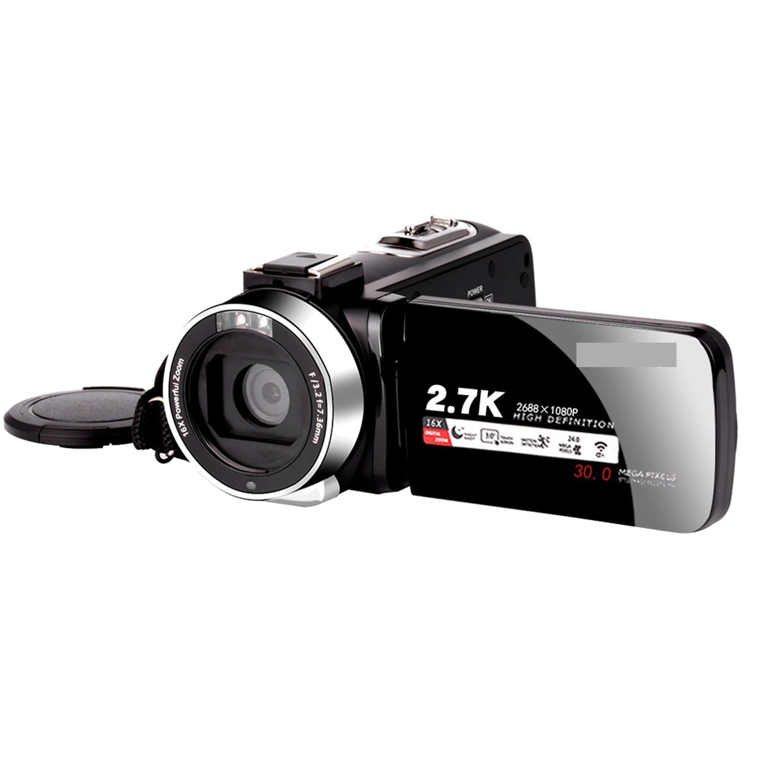 NMBHUS 4K Digital Camera with WiFi, Night Vision & Rotating Touch Screen - 32GB SD Card Included - Perfect for Vlogging, Outdoor Photography, Travel & Selfie Recording