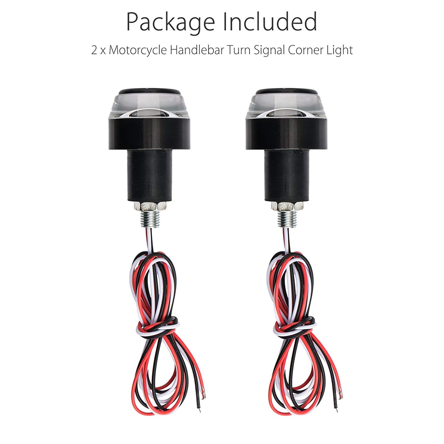 TOPKU Motorcycle LED Turn Signal Light Grip Bar Plug - Strobe Side Marker End Handlebar Accessory (2-Pack) for Enhanced Visibility & Safety in Night Riding