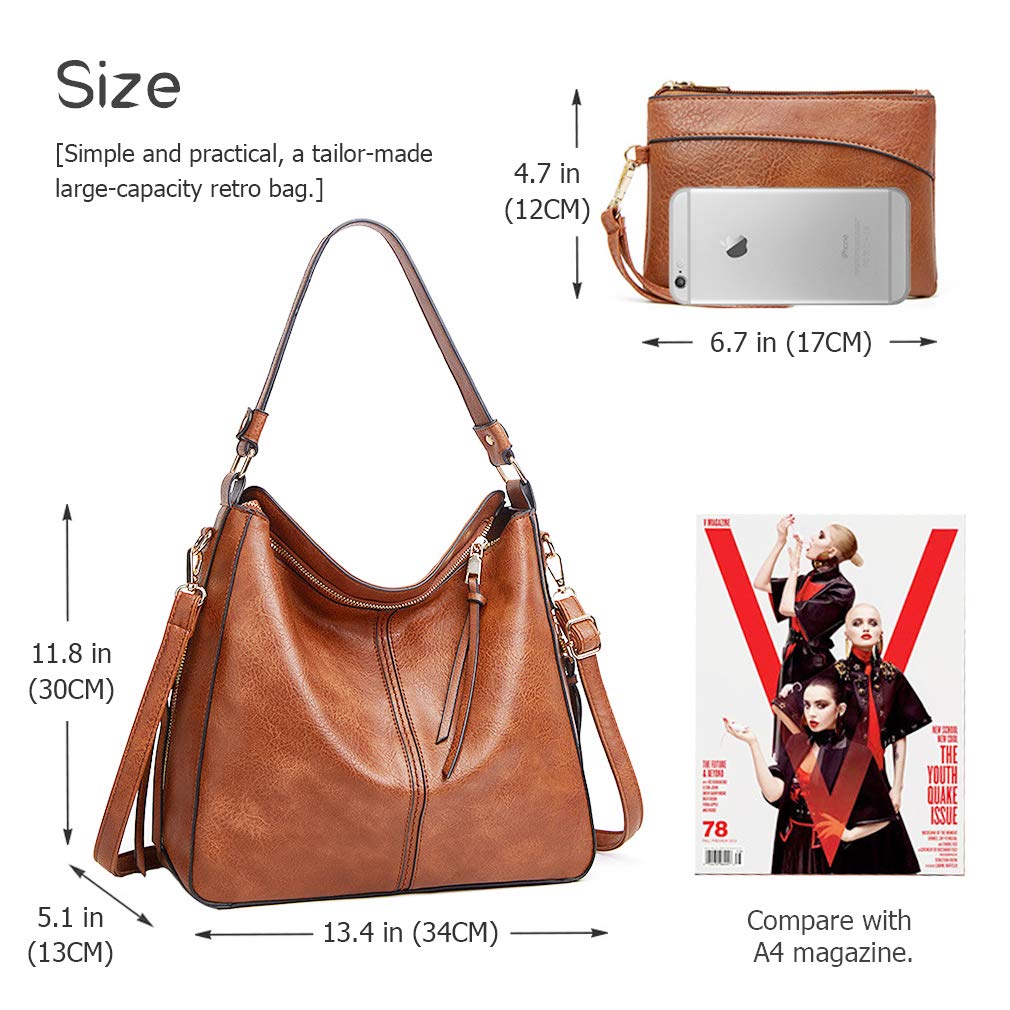 Stylish PU Leather Handbag & Purse Set for Women - Large Hobo Shoulder Bag, Fashionable Ladies Bags, Perfect Gift for Girls | Ideal for Work, Shopping & Everyday Use