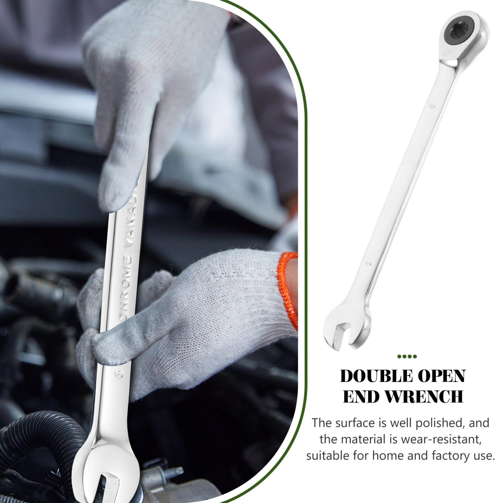Mipcase 870 Swivel Ratchet Wrench Set - 8mm Metric Adjustable Combination Spanner Tool Kit with Rotating Sockets for Automotive, DIY & Home Repair (Ideal for Tight Spaces & Fastener Work)