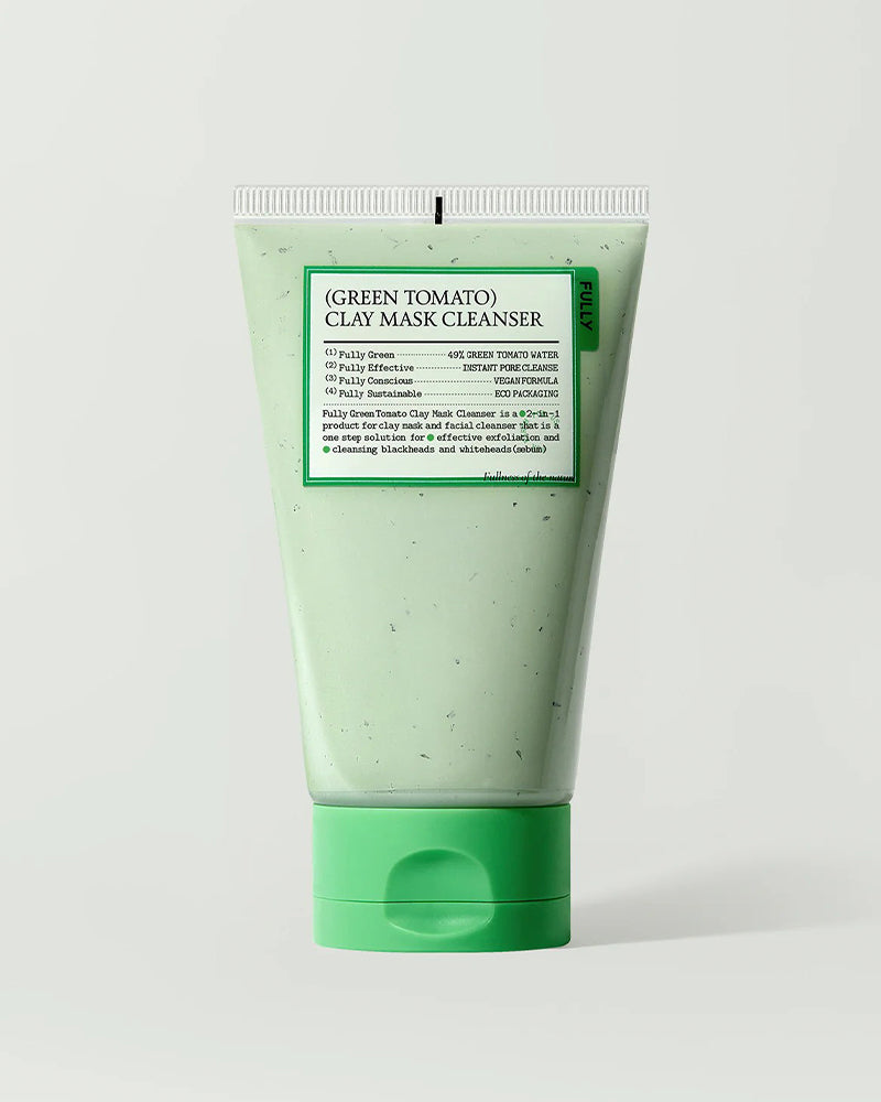 FULLY Green Tomato Clay Pack Cleanser - Deep Pore Cleansing & Oil Control for Acne-Prone Skin | Perfect for Daily Skincare Routine & Spa Night