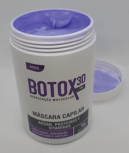 NS3 Brasil Cosmetics Botox 3D Pro Hair Mask Treatment 35.3oz - Deep Conditioning for Frizz Control, Volume Reduction & Extreme Shine | Purple Hair Botox Mask for Smooth, Wavy Hair | Perfect for Damaged, Dry or Chemically Treated Hair at Home Salon Treatments