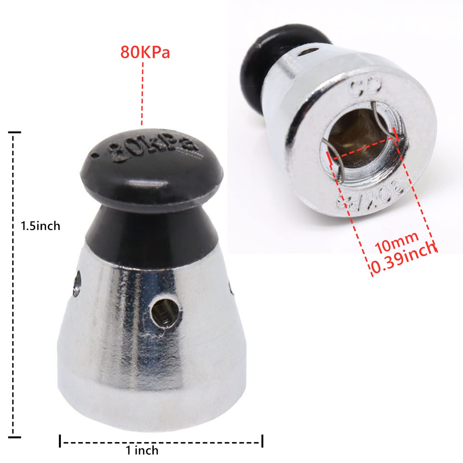 Universal Pressure Cooker Valve 80KPA - 2 Pack Replacement Relief Jigger Valve with Anti-Blocking Cover & Bracket - Compatible with Most Pressure Cookers - Perfect for Home Cooking, Meal Prep & Canning