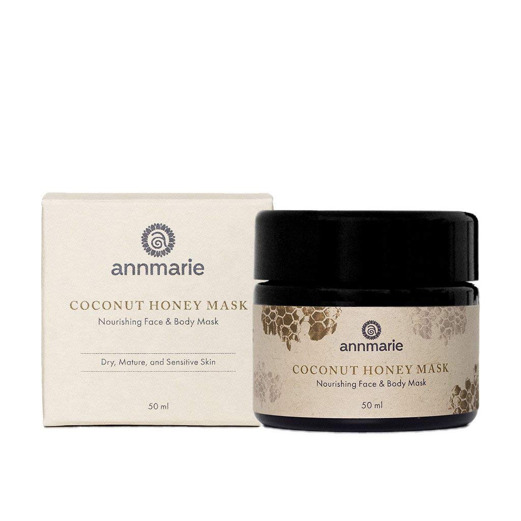Annmarie Skin Care Coconut Honey Mask - Organic Extra Virgin Coconut Oil & Wildflower Honey, Hydrating & Exfoliating Face Mask for Dry, Dull & Sun-Damaged Skin - All Skin Types (50mL, 1.7 fl oz) - Perfect for Spa Nights & Post-Sun Skincare Recovery