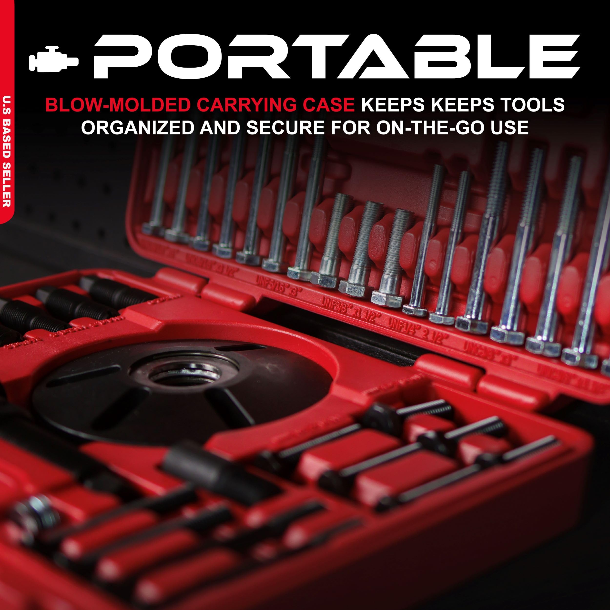 ABN 52-Piece Harmonic Balancer Puller and Installer Tool Kit - Universal Pulley Puller Set for Removal & Installation of Balancers, Gear Pulleys, Steering Wheels | Professional Automotive Repair Tool for Mechanics, DIY Enthusiasts