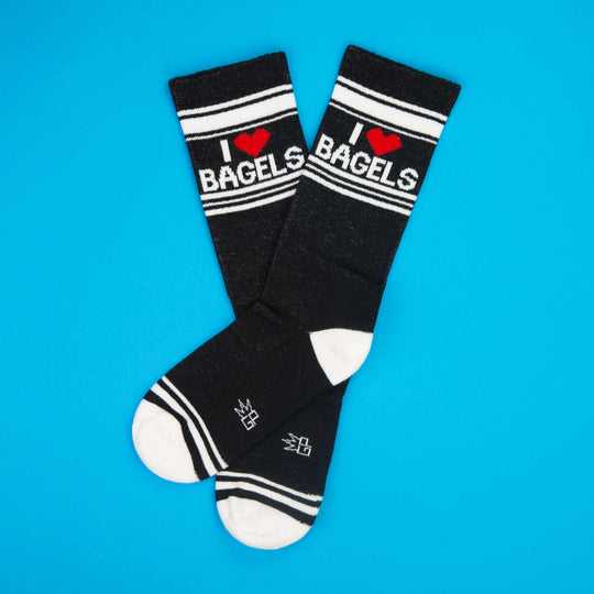Gumball Poodle I Love Bagels Funny Novelty Socks - Perfect for Breakfast Lovers, Gift Giving & Casual Wear