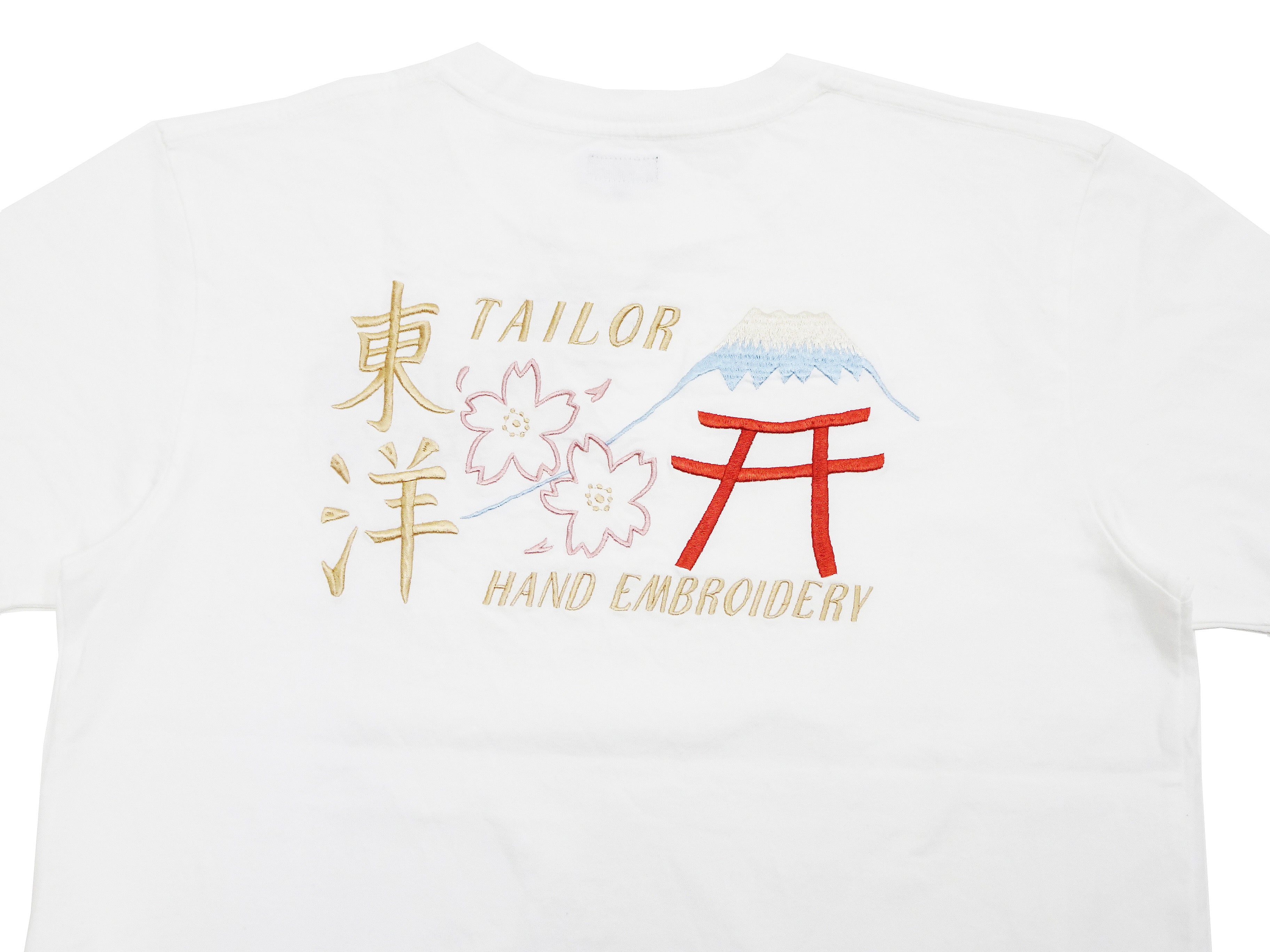 Men's Tailor Toyo Sukajan Style Embroidered Short Sleeve T-Shirt TT79213 - White Japanese Streetwear Fashion for Casual Wear & Summer Outfits