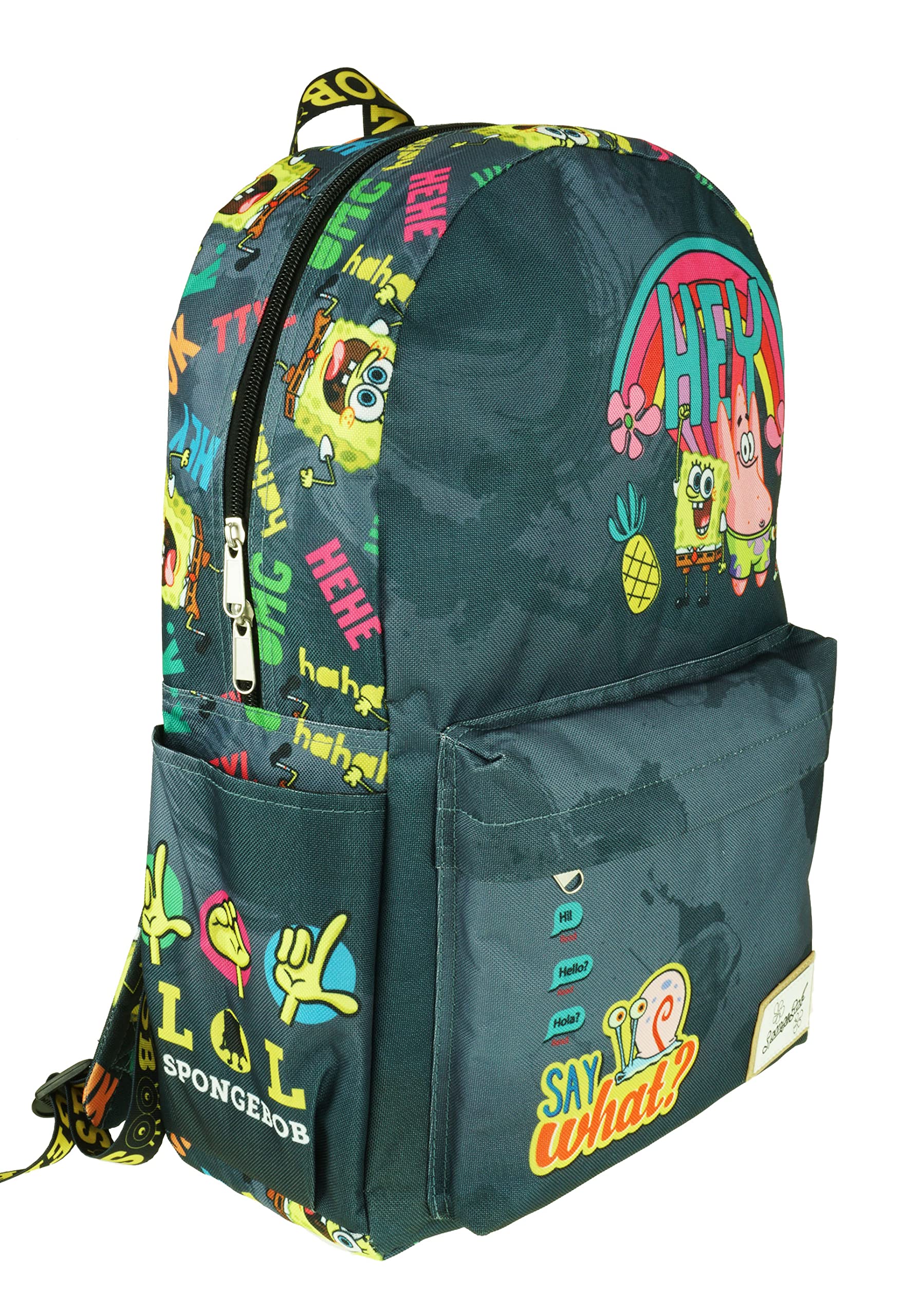 **SpongeBob Backpack with Laptop Compartment - Durable School, Travel & Work Backpack for Kids & Adults - Black (A22222-SB) - Perfect for College, Commuting & Outdoor Adventures**