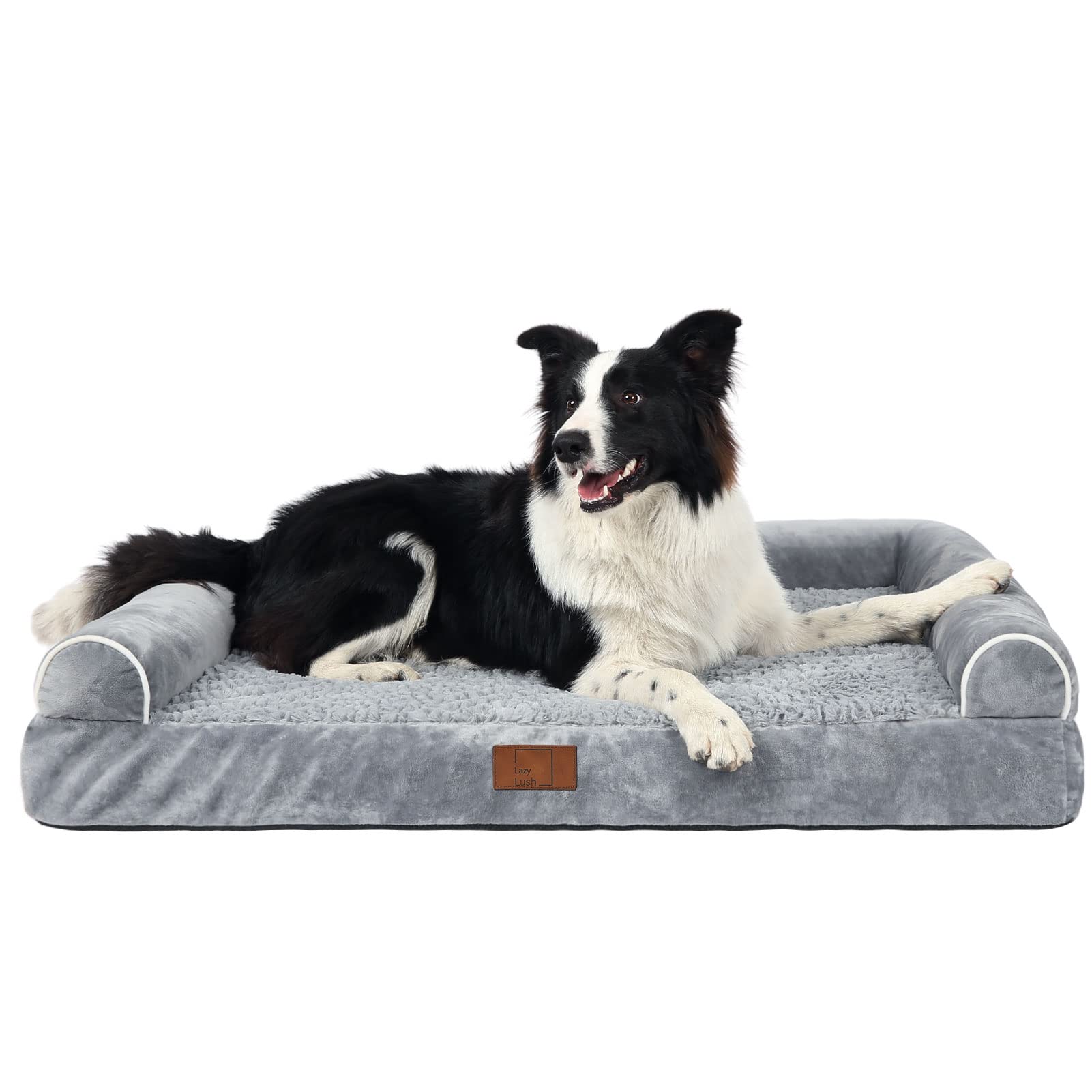 Lazy Lush Extra Large Orthopedic Dog Bed - Washable Waterproof Pet Bed with Removable Cover for Large Breed Dogs - Perfect for Indoor & Outdoor Use, Crate, Kennel, or Living Room