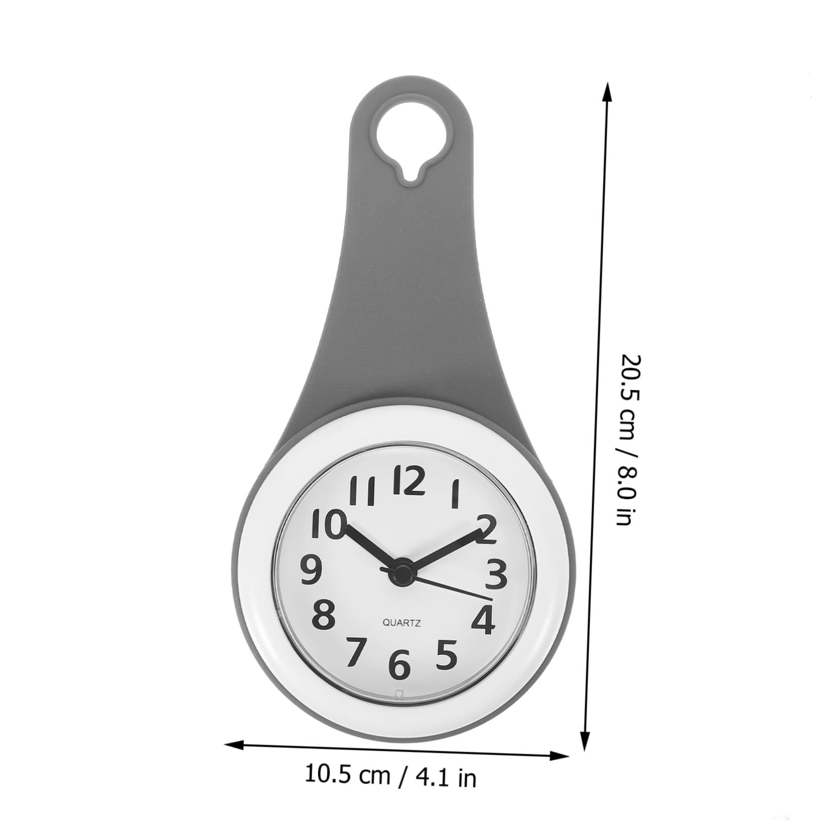 FOMIYES Small Waterproof Bathroom Wall Clock with Suction Cup - Plastic Bathtub Clock for Shower, Kitchen, or Office Decor - Easy to Install on Tile, Glass, or Railings