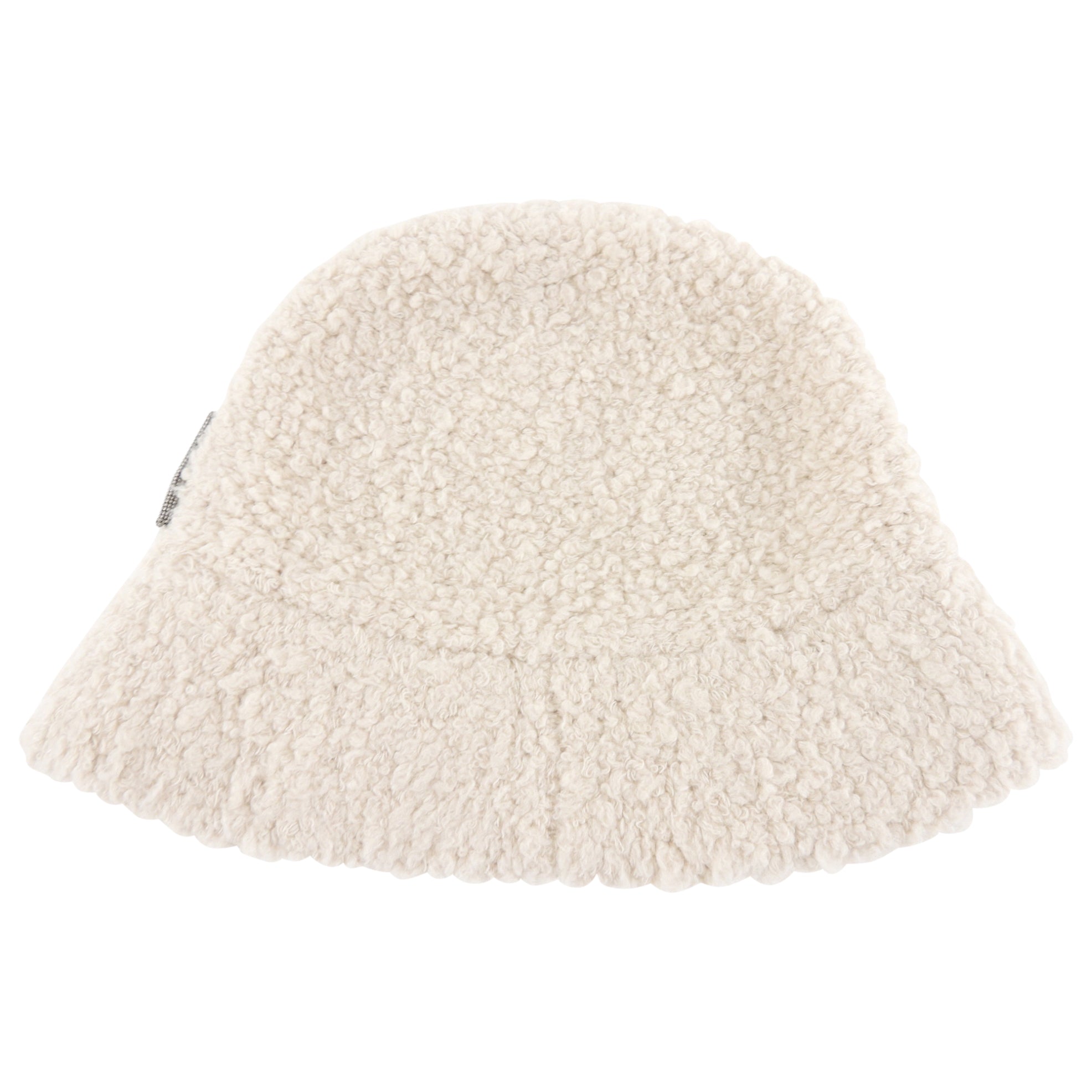 Brunello Cucinelli Ivory Boucle Knit Bucket Hat for Women - Luxury Cashmere Winter Beanie for Outdoor Activities & Fashion Streetwear