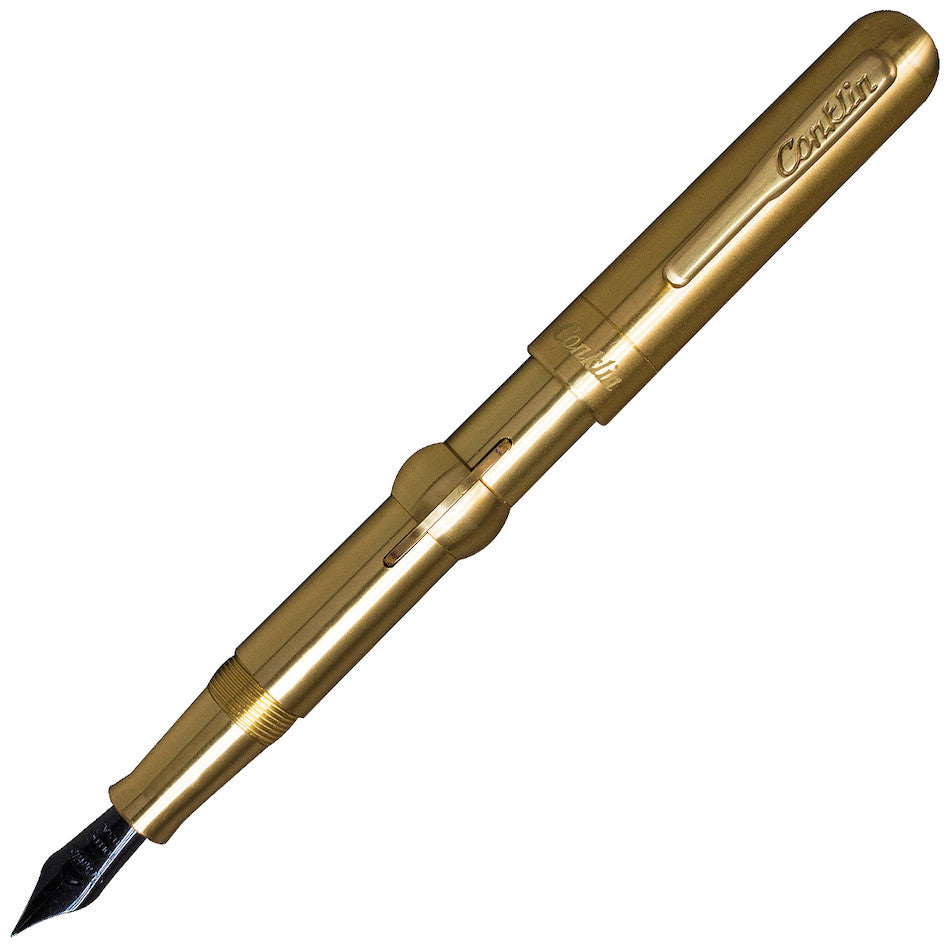 Conklin Mark Twain Crescent Brass 1898 Limited Edition Fountain Pen - Vintage Writing Instrument for Collectors & Calligraphy Enthusiasts - Perfect for Gift Giving, Signature Signing & Special Occasions