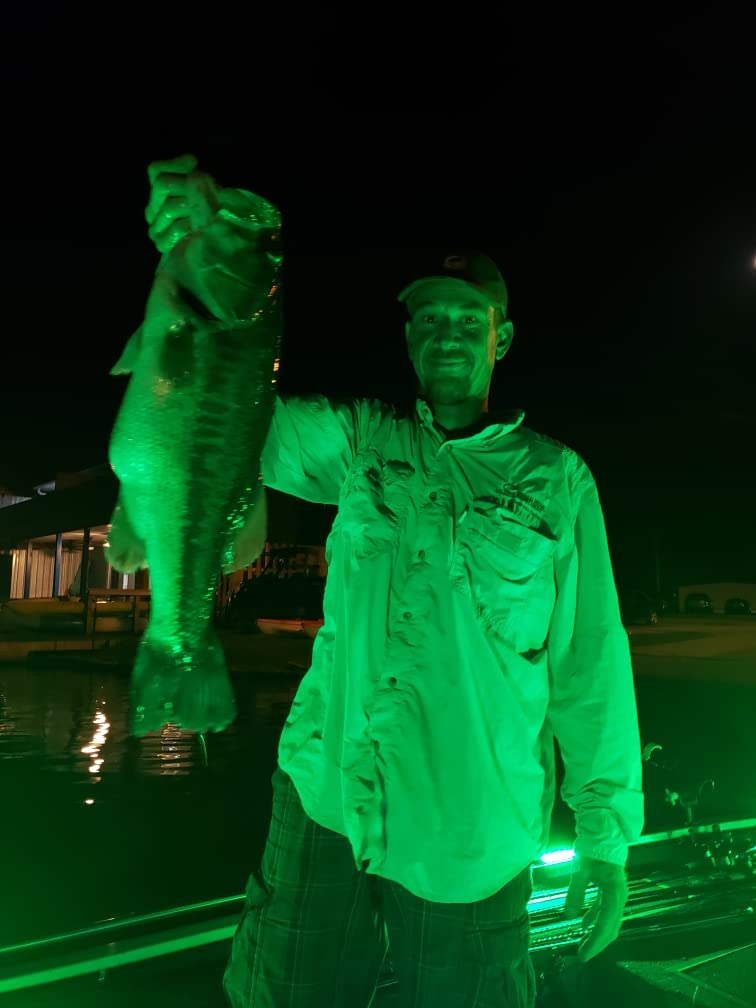 Premium Green Blob Outdoors Underwater Fishing Lights – Brightest 12V 7500 Lumens LED Fish Attractor for Snook, Bass, Crappie, Striper & Catfish – 30ft Deep – American Made for Docks & Boats – Perfect for Night Fishing & Bait Attraction