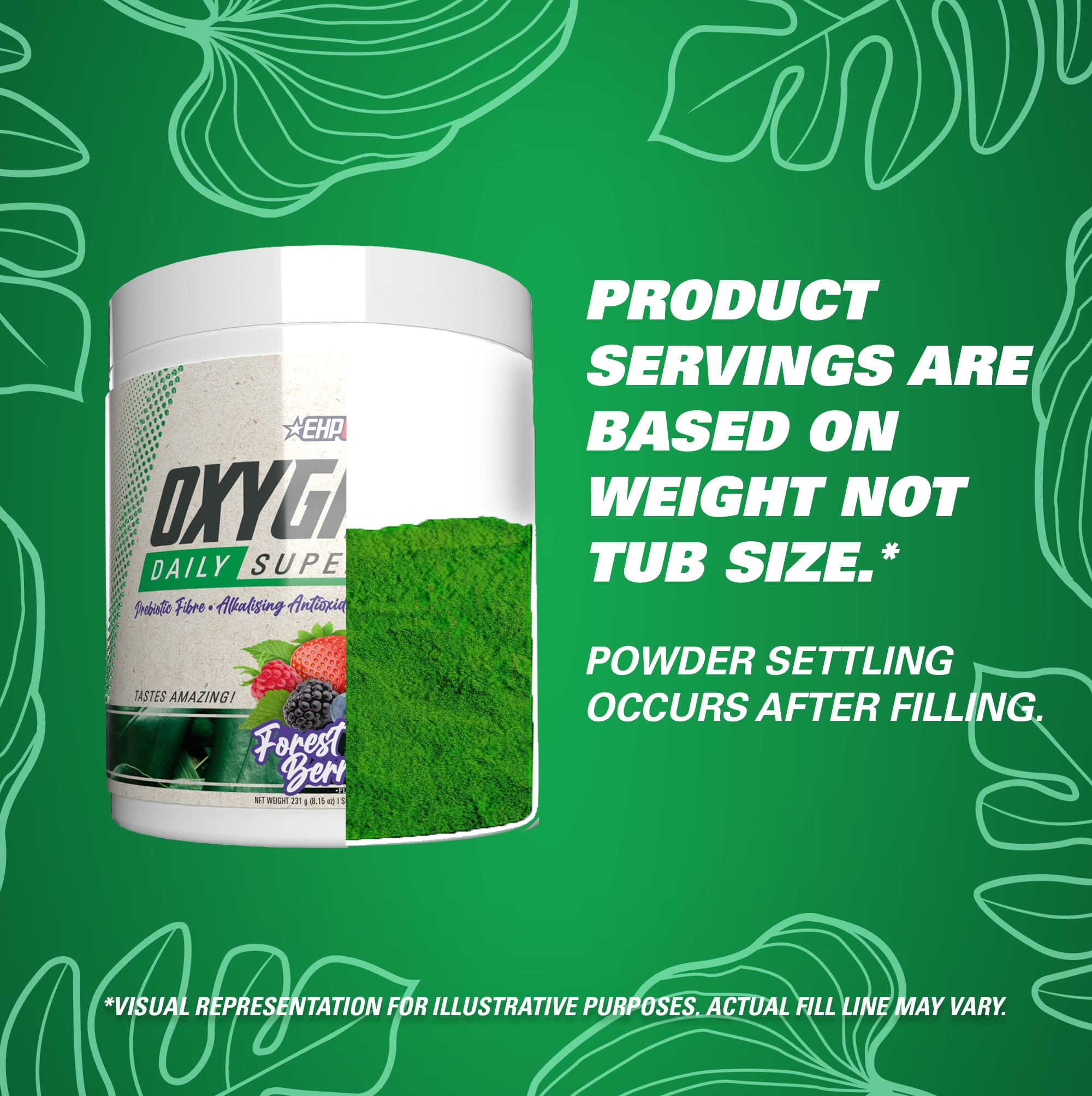 EHP Labs OxyGreens Super Greens Powder with Spirulina - Antioxidant Rich Superfood Supplement for Immunity Support, 30 Servings (Forest Berries) - Perfect for Daily Detox & Energy Boost