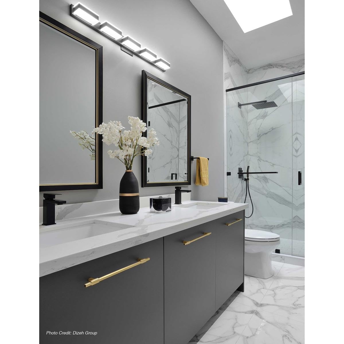 Dainolite Modern LED Vanity Ceiling Light Fixture - 5W Energy Efficient, Black Finish for Bathroom & Bedroom Lighting | Perfect for Contemporary Home Decor