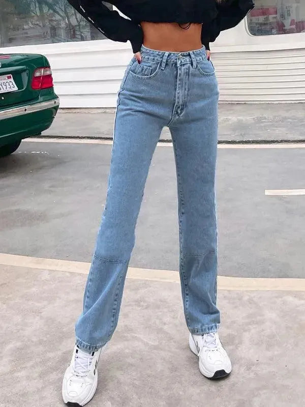 Best Women's High Waist Straight Leg Denim Jeans - Comfortable & Stylish for Casual Wear, Office, and Everyday Outfits