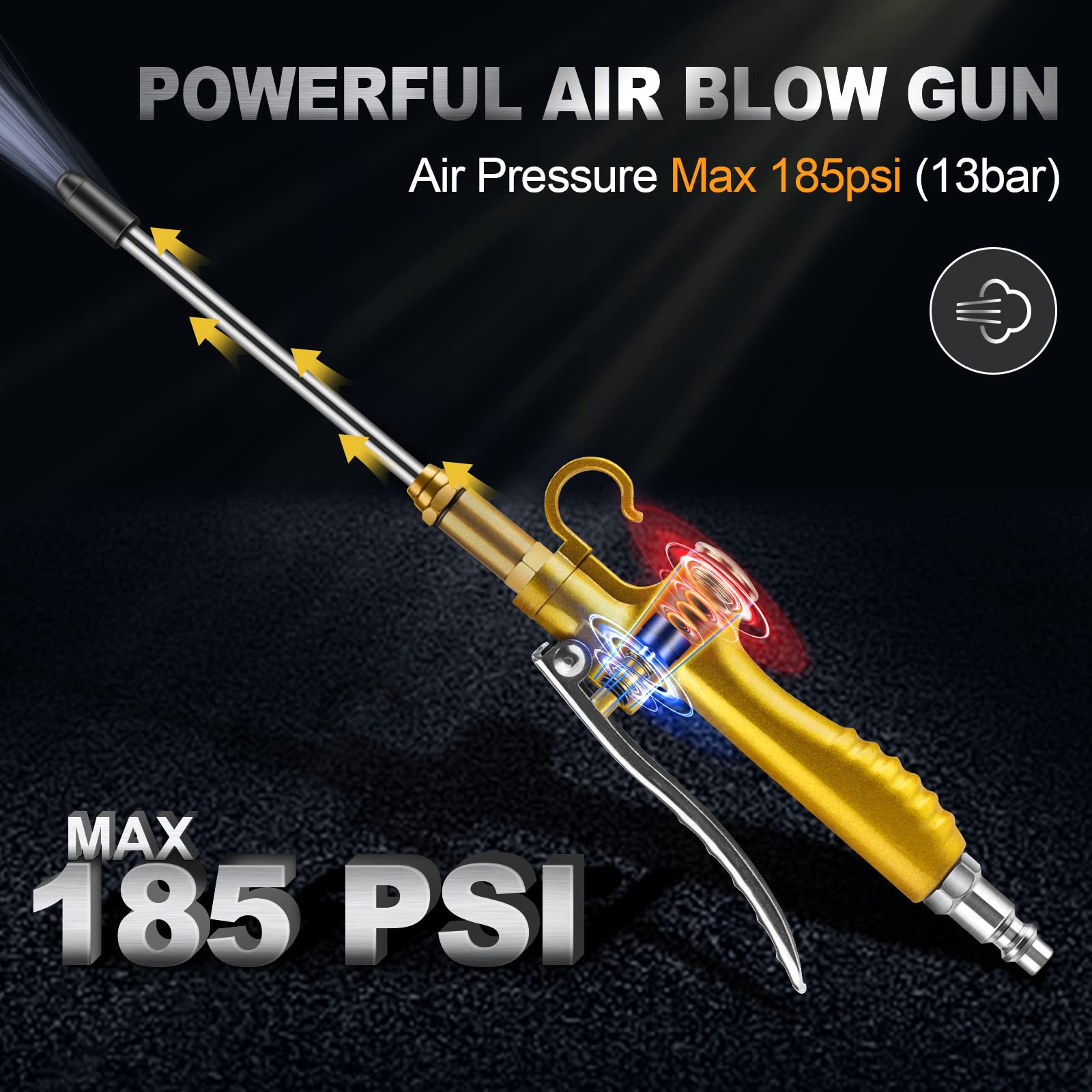 11-Piece Industrial Air Blow Gun Kit with 4.8