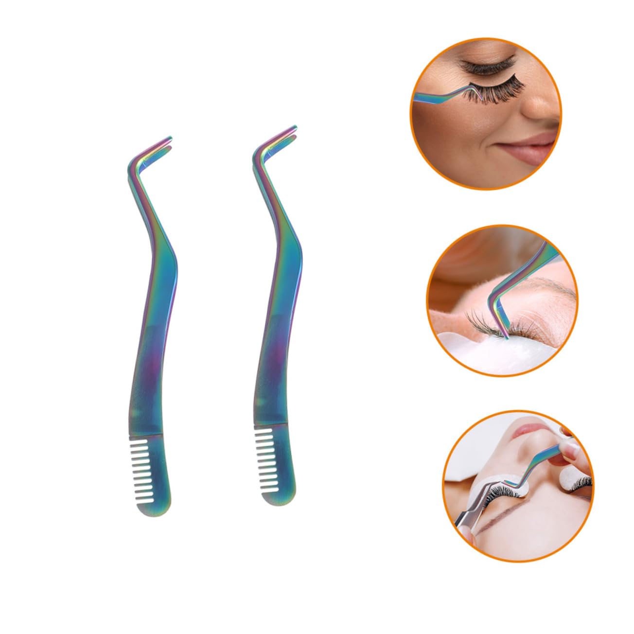 Baluue Professional Eyelash Extension Tweezers Set - Precision Grip Lash Tool Kit with Comb for Salon & Home Use