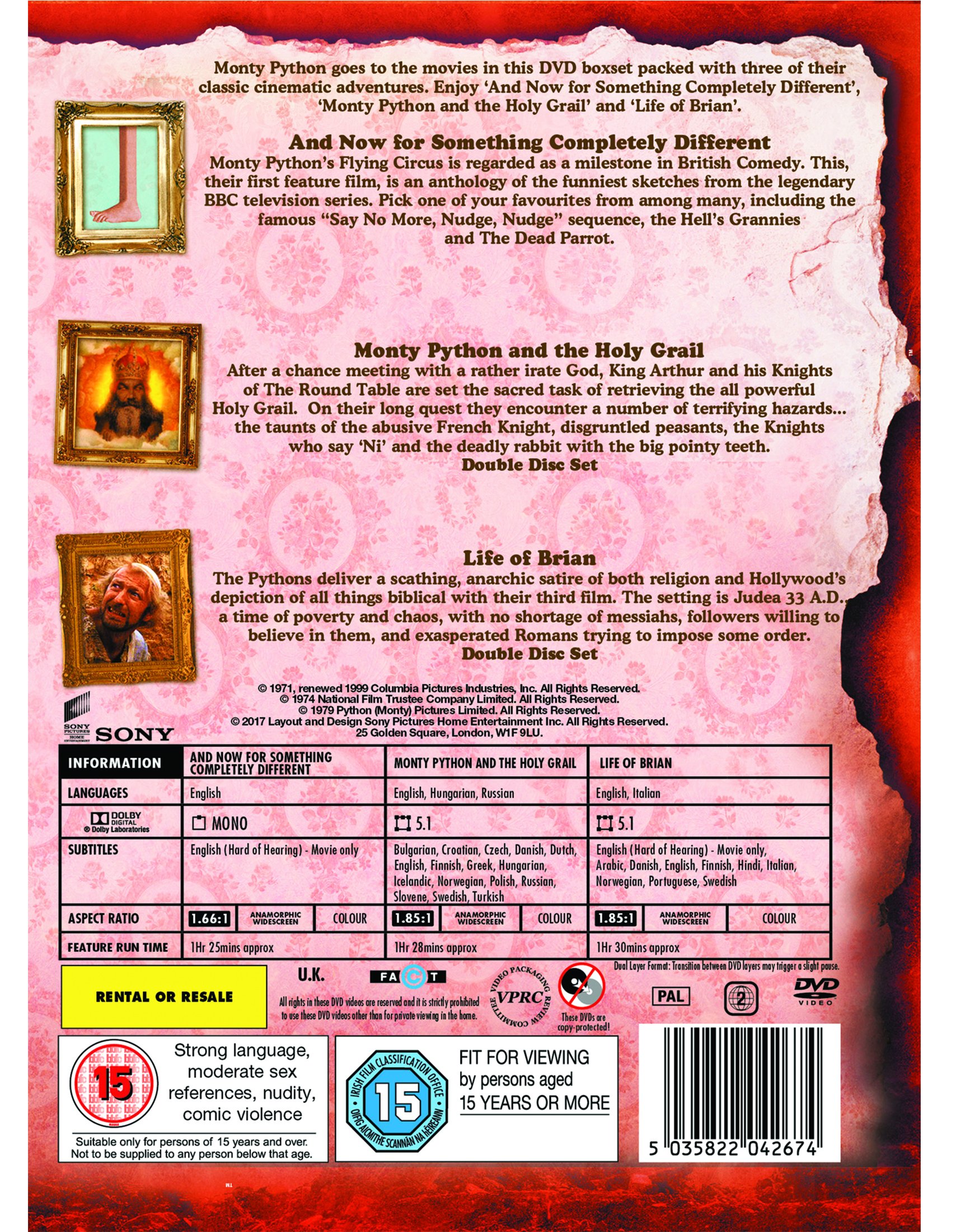 Monty Python Complete Movie Collection Box Set DVD - Classic British Comedy Films for Fans & Collectors - Perfect for Movie Nights & Gifts