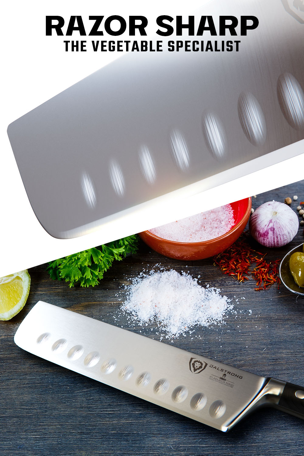 Premium 7-inch Nakiri Knife - Gladiator Series Japanese Vegetable Knife | NSF Certified | Dalstrong © | Perfect for Slicing, Dicing & Chopping Vegetables