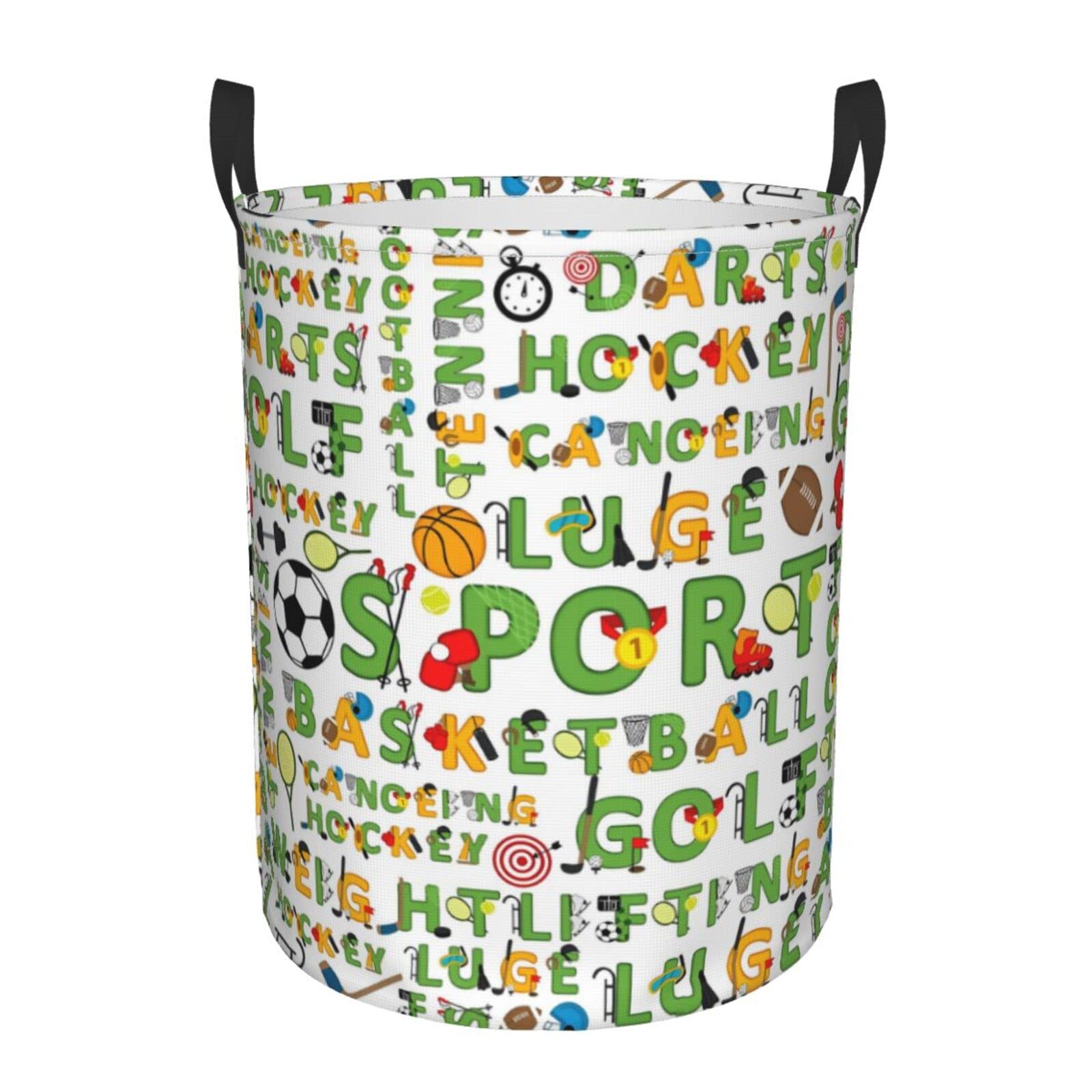 Collapsible Laundry Hamper with Handles - Foldable Clothes Basket for Football & Sports Gear - Portable Dirty Clothes Storage Bag for Bedroom, Dorm & Laundry Room - Perfect for Sports Lovers & College Students