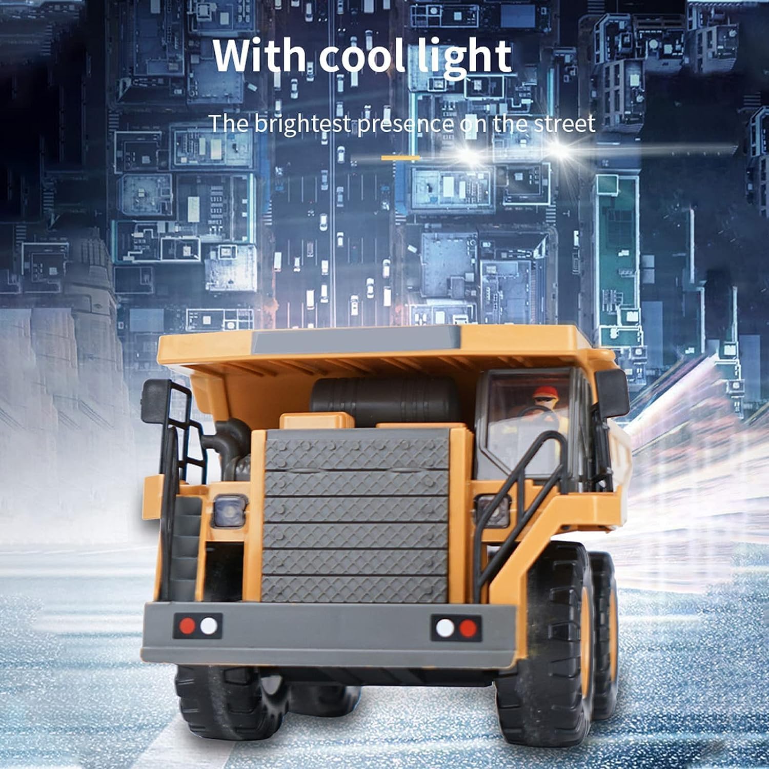 KAHUMBO 9-Channel Remote Control Construction Dump Truck Toy with Rechargeable Battery, Metal Body & Light/Sound Effects - RC Dump Truck for Kids Ages 3+ (Multicolor) | Perfect for Indoor Play, Construction-Themed Parties & STEM Learning