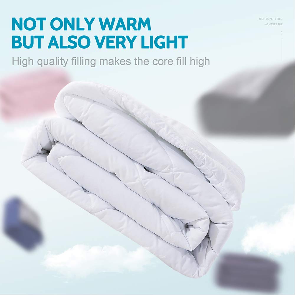 Decroom Lightweight King Comforter Set - 3 Piece All Season Quilted Down Alternative Bedding with 2 Pillow Shams | Breathable Duvet Insert for King Size Beds | Perfect for Master Bedroom, Guest Room & Hotel Use - White