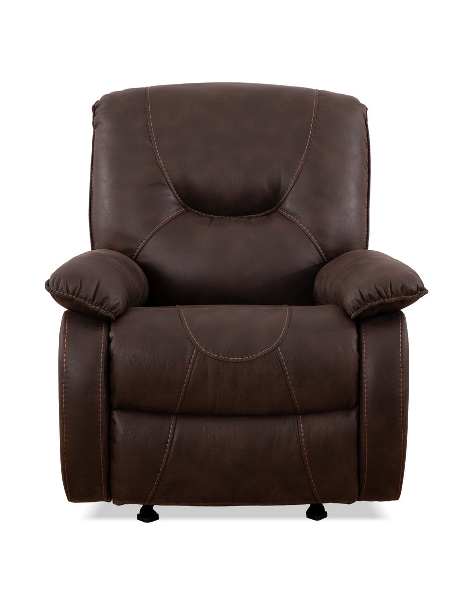 Brown Tranquility Glide Recliner Chair - Ultra Soft Fabric, Smooth Gliding Motion, Ergonomic Support for Living Room, Bedroom, or Home Theater - Perfect for Relaxing, Reading, and Watching TV