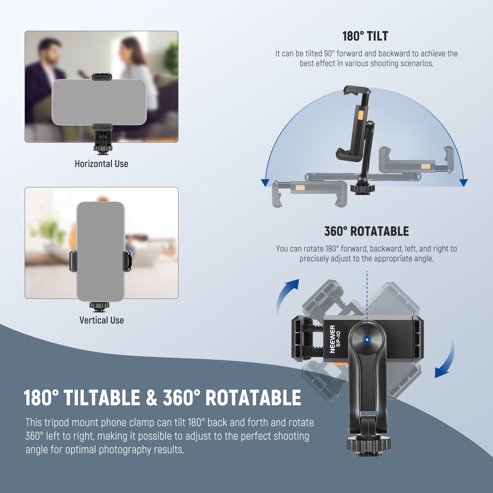 NEEWER BASICS SP 10 Universal Smartphone Tripod Mount with 1/4