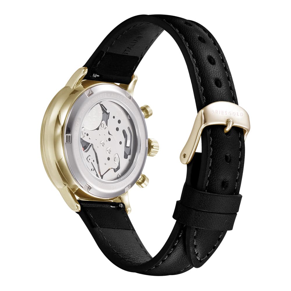 Aries Gold Venturer G 1033 & L 1034 Chronograph Couple Watch Set - Luxury Matching His & Her Watches for Anniversary, Wedding & Special Occasions